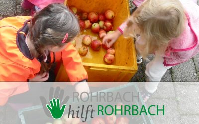 Kindergarten Sternschnuppe sammelt wieder Äpfel für die Apfelpresse. Liebe Rohrbacher…helft mit!